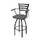 Holland Bar Stool Co Jackie with Arms 36 in. Swivel Bar Stool with Black Wrinkle Finish and Graph Chalice Seat 415 - alternate 1